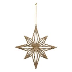 Suspension de Noël - 2 Etoiles polaires dorées - 17cm