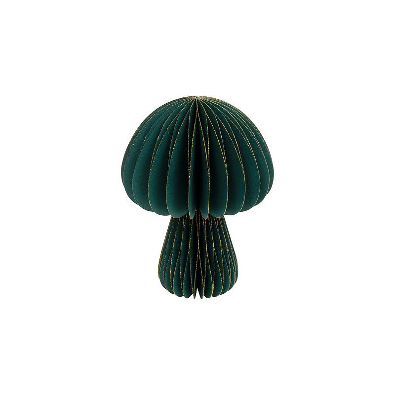 CHAMPIGNON ORIGAMI EN PAPIER KAMI VERT H25cm