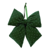 Nœud matelassé en polyester vert sapin - 24x20cm