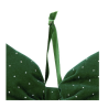 Nœud matelassé en polyester vert sapin - 24x20cm