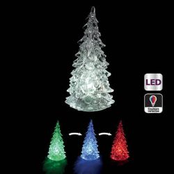 Sapin en acrylique lumineux LED à variation de couleur