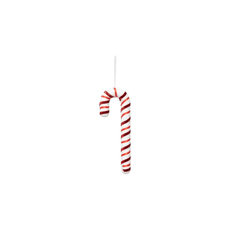 Suspension de Noël - Sucre d'orge en polystyrène blanc et rouge - 33.5cm