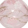 Boule de Noël en verre - Décor feuille rose - D9cm