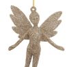 Suspension de Noël - Lot de 2 Sujets Fées à paillettes dorées - 13cm