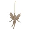 Suspension de Noël - Lot de 2 Sujets Fées à paillettes dorées - 13cm