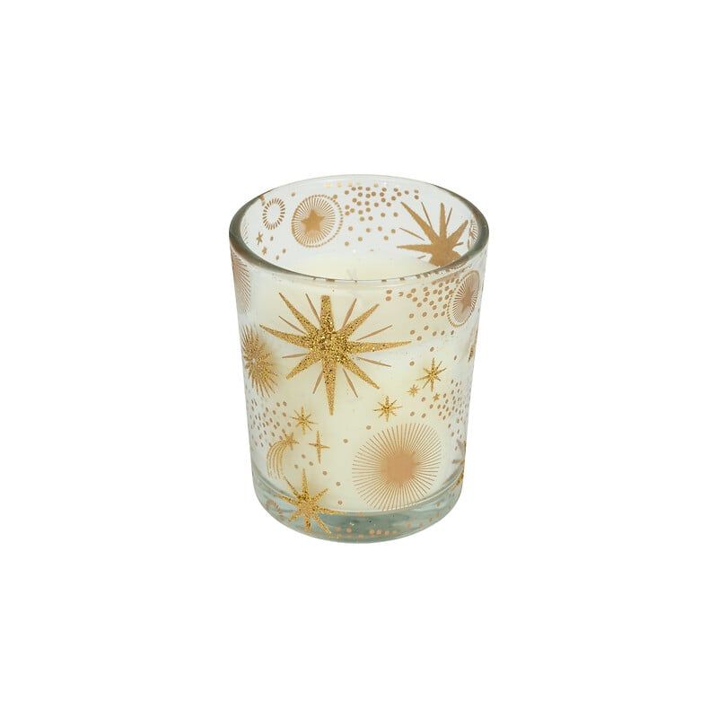 Bougie parfumée en verre - Décor étoile - 60G