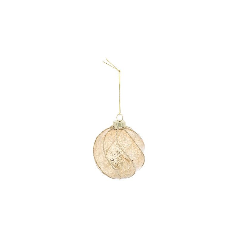 Boule de Noël en verre - Torsade bronze - D8cm