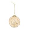 Boule de Noël en verre - Torsade bronze - D8cm