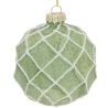 Boule de Noël en verre - Quadrillée vert - D8cm