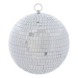 Boule de Noël en verre - Disco argenté - D20cm
