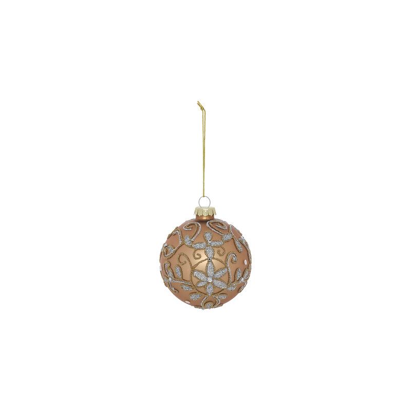 Boule de Noël en verre - Arabesque dorée - D8cm