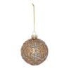 Boule de Noël en verre - Arabesque dorée - D8cm