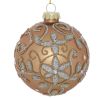 Boule de Noël en verre - Arabesque dorée - D8cm
