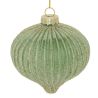 Boule de Noël en verre - Oignon vert givré - D8cm