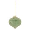 Boule de Noël en verre - Oignon vert givré - D8cm