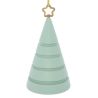Suspension de Noël en bois - Sujet Sapin Etoile 3D vert - 10cm