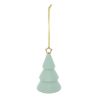 Suspension de Noël en bois - Sujet Sapin Etoile 3D vert - 10cm