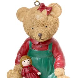 Suspension de Noël en résine - Ourson Jouet - 8cm