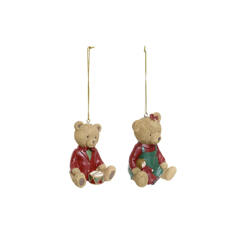 Suspension de Noël en résine - Ourson Jouet - 8cm