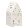 Décoration lumineuse LED en céramique - Maison de Noël - H18cm
