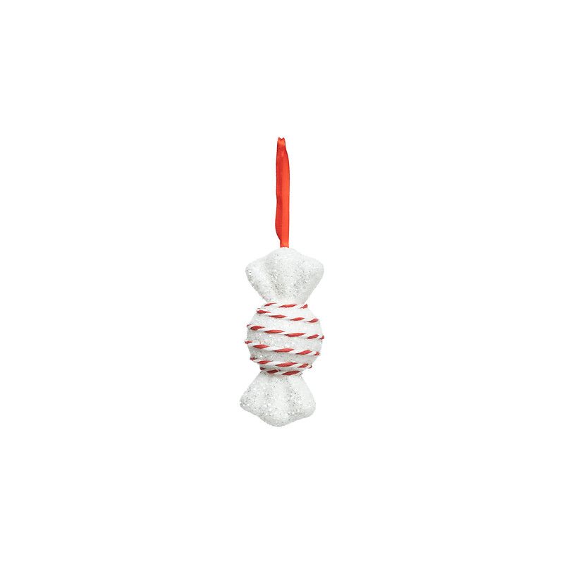 Suspension de Noël - Bonbon en polystyrène rouge et blanc - H13cm