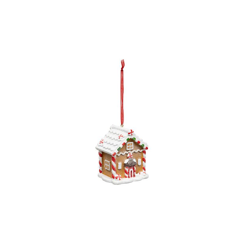 Suspension de Noël en résine - Maison Cookie - H7cm