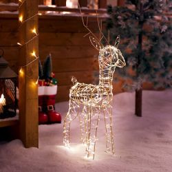 Décoration lumineuse intérieure/extérieure - Renne 600 LED doré - H75cm