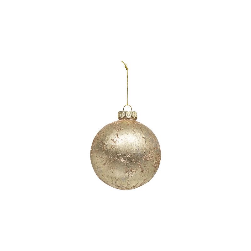 Boule de Noël en plastique - Effet métal doré - D10cm