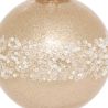 Boule de Noël en polystyrène - Pailletée et perles dorées - D8cm