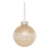 Boule de Noël en polystyrène - Pailletée et perles dorées - D8cm