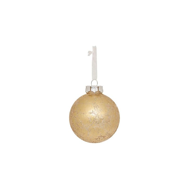 Boule de Noël en polystyrène - Effet métal doré - D8cm