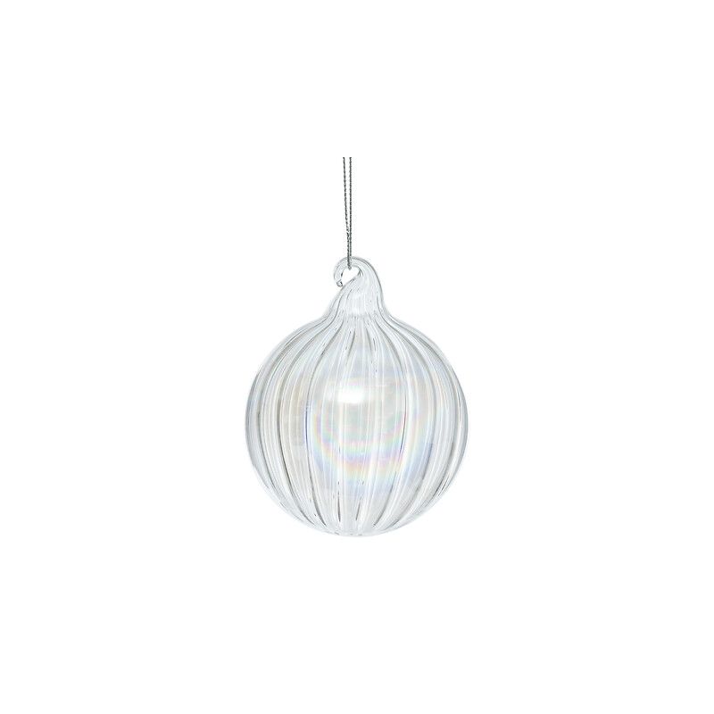 Boule de Noël en verre - Striée transparente - D75cm