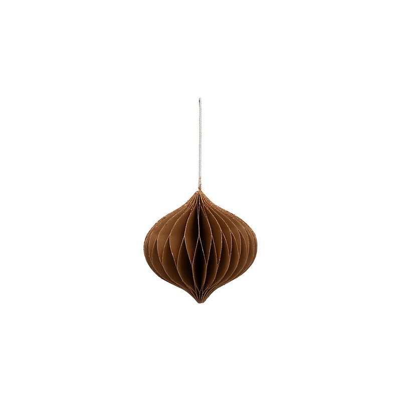 Boule de Noël en papier - Boule origami marron - D9cm