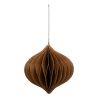 Boule de Noël en papier - Boule origami marron - D9cm