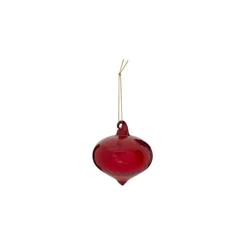 Boule de Noël en verre - Oignon rouge - D8cm