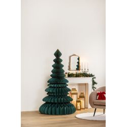 Sapin origami en papier vert - H180cm