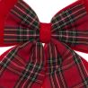 Nœud en velours - Tartan rouge et vert - 24x19cm