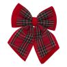 Nœud en velours - Tartan rouge et vert - 24x19cm