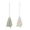 Suspension de Noël - Sapin en céramique blanc OU vert - H9cm