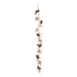 Guirlande de Noël - Baies & Fleurs dorées - 150cm