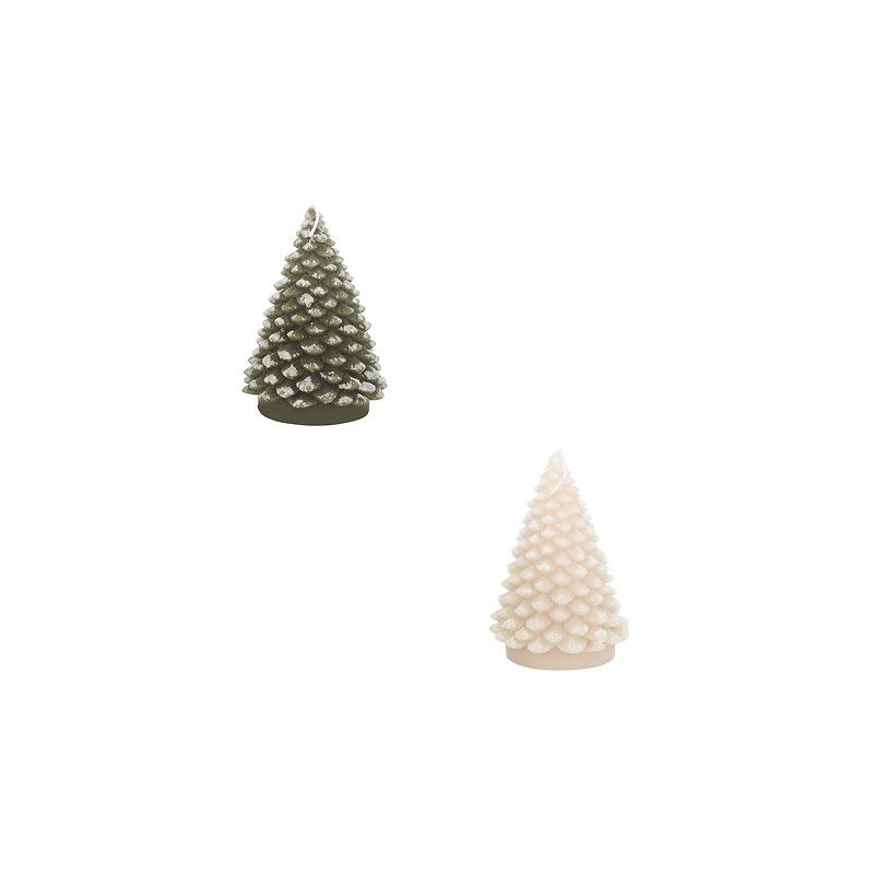 Bougie Sapin verte OU blanche - 370g H15cm