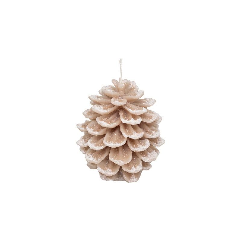 Bougie Pomme de Pin avec neige - H15.5cm 560g