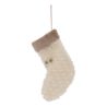 Suspension de Noël en tissu - Botte Fourrure marron OU écru - 21cm
