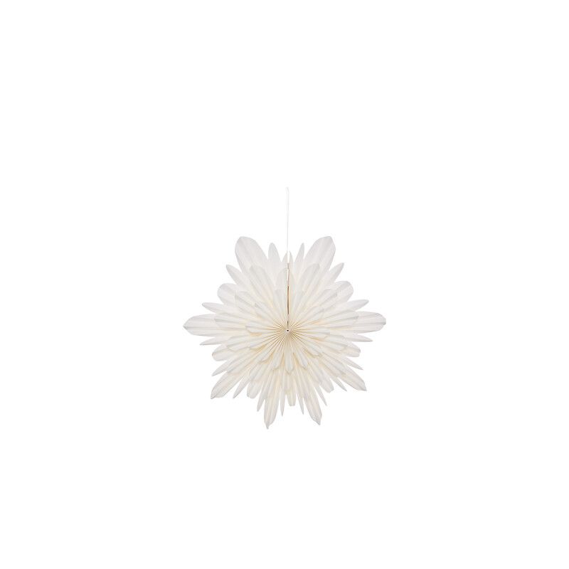 Suspension de Noël en papier - Fleur Origami blanche - 50cm