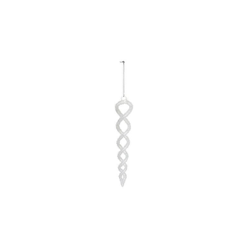Suspension de Noël en verre - Torsade brillante 19cm