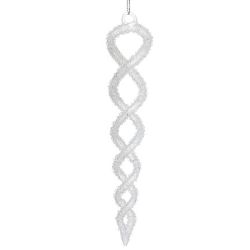 Suspension de Noël en verre - Torsade brillante 19cm
