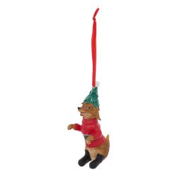 Suspension de Noël en résine - Chien pull de Noël - 10cm