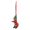 Suspension de Noël en résine - Chien pull de Noël - 10cm