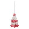 Suspension de Noël en résine - Sujet sapin bonbon rouge et blanc 11cm