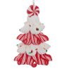 Suspension de Noël en résine - Sujet sapin bonbon rouge et blanc 11cm